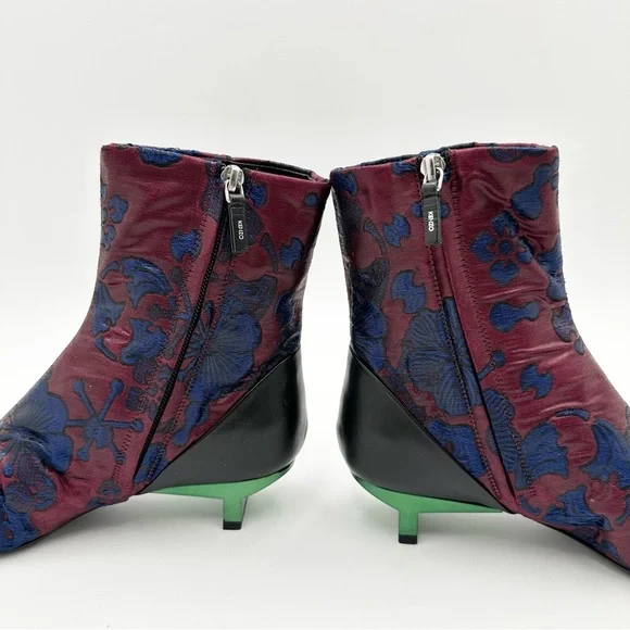 Kenzo Jacquard Pointed Toe Ankle Boots - Picture 5 of 15